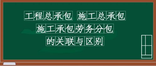 一文讀懂 工程總承包、施工總承包、施工承包、勞務分包的區別與系聯，建議收藏！